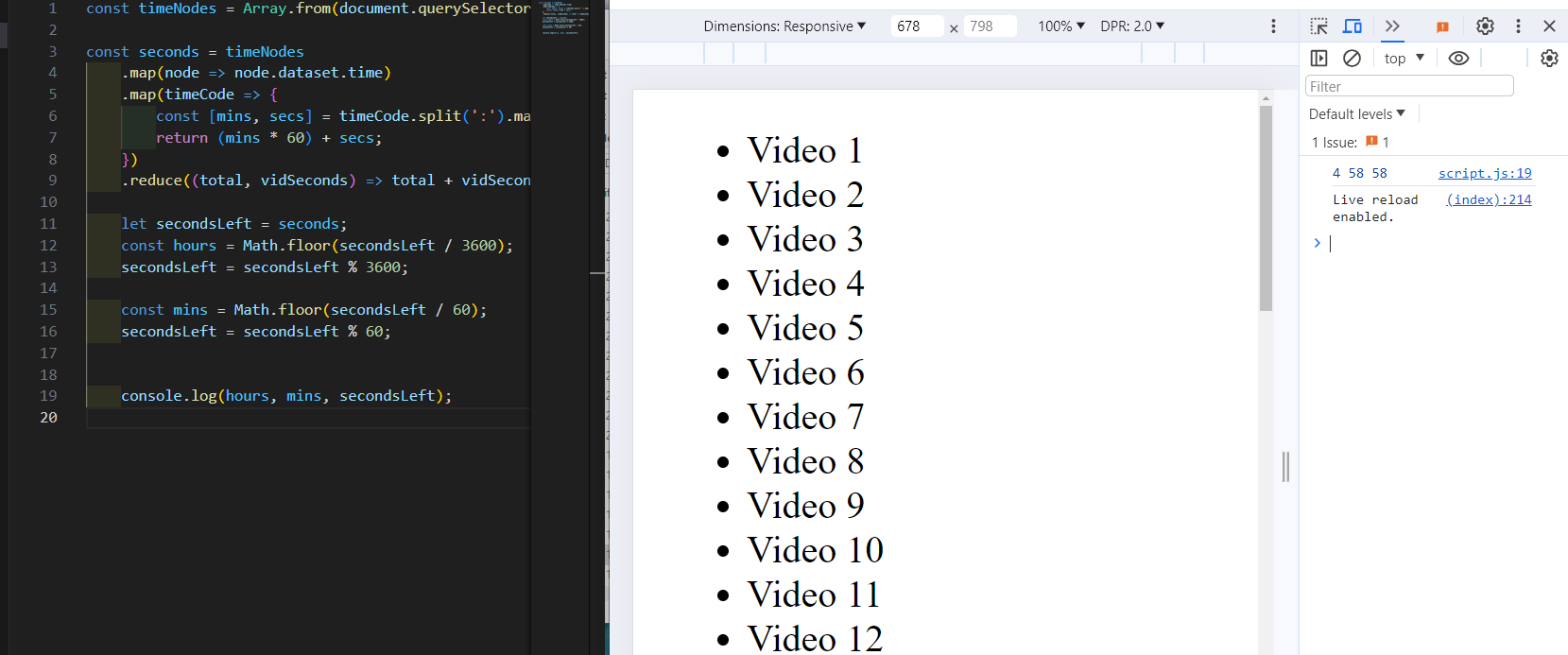 Adding Up Times with Reduce